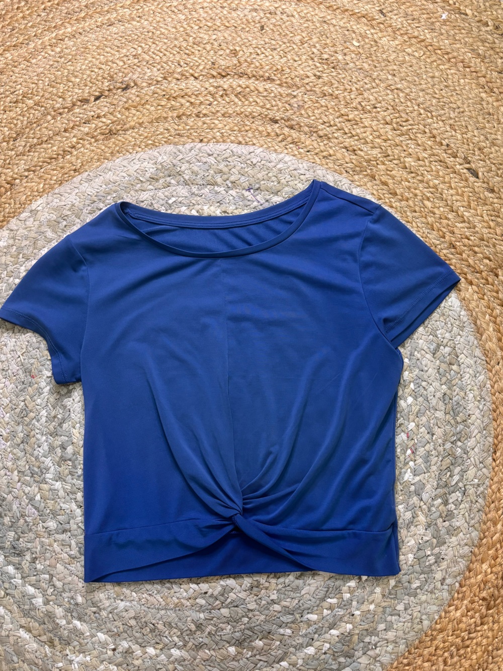 ZYIA Calm Blue Short Sleeve Twist-Front Tee